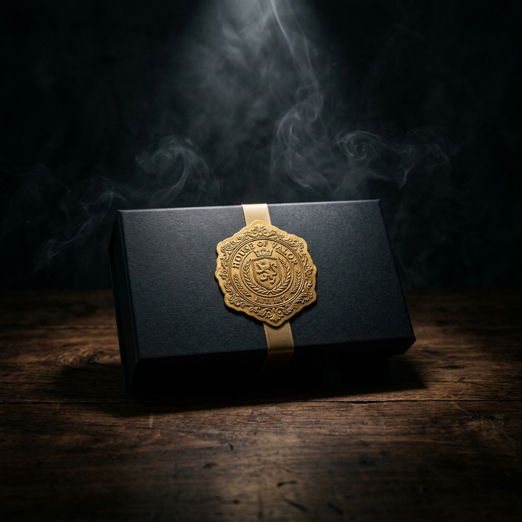 Secret Society Matte Black Box with Gold Wax Seal